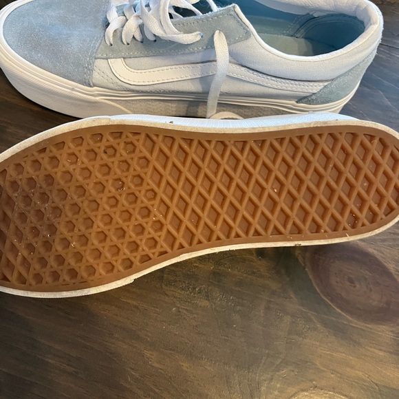Vans old skool sneakers Blue and White skate shoes. Mens 8.5. Womens 10. - Picture 4 of 5